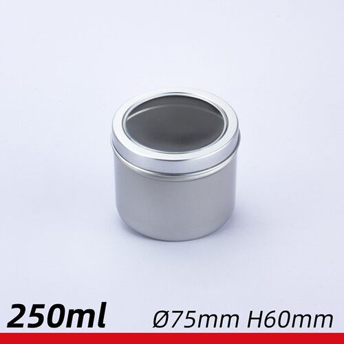 180ml铝盒 75*60mm本色天地盖开窗铝罐 食品级甜品罐花茶铝盒