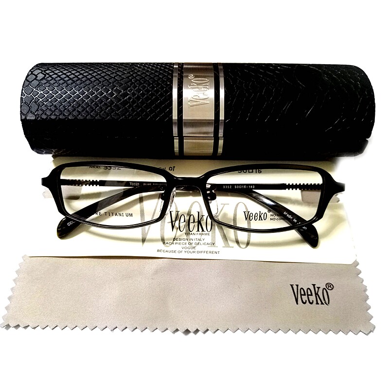 镜架 威高眼镜 近视眼镜框 威高小框纯钛男款镜框 3352 黑色 全框