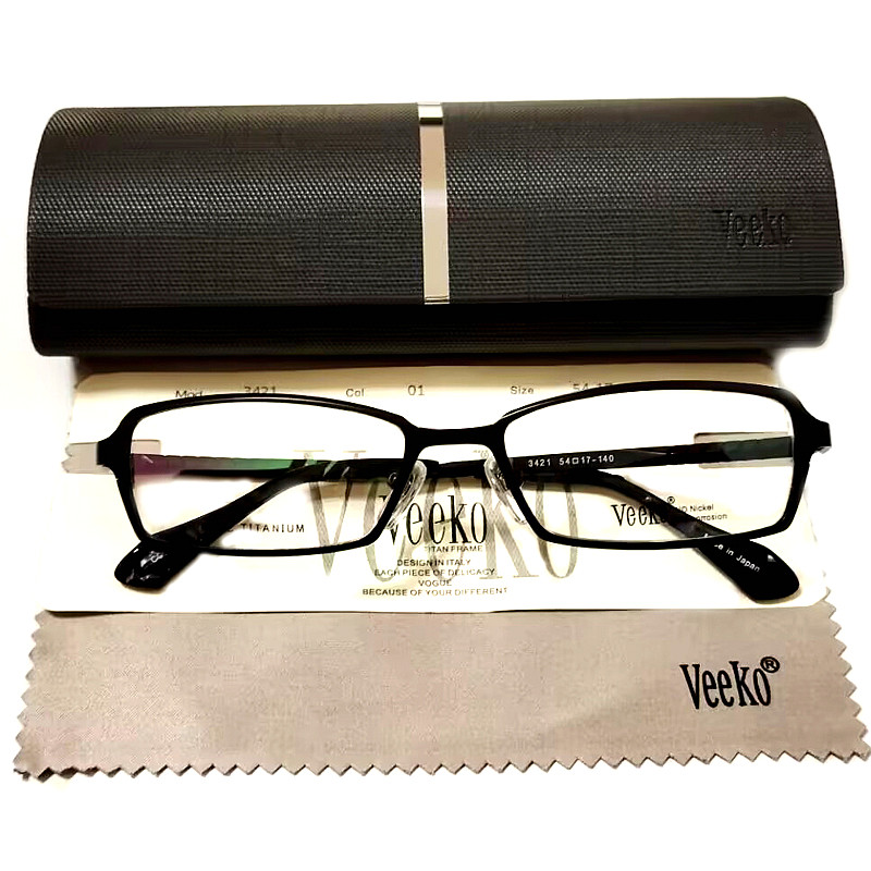 新款威高眼镜架纯钛 威高眼镜 3421 黑色全框小框镜架 近视眼镜框