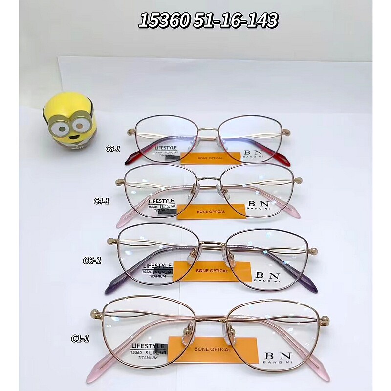邦尼眼镜架女款近视眼镜框镜架BN邦尼眼镜H15360全框时尚纯钛眼镜