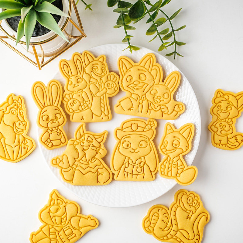 疯狂动物城2系列曲奇模具 卡通尼克朱迪盖瑞翻糖饼干切模烘焙工具