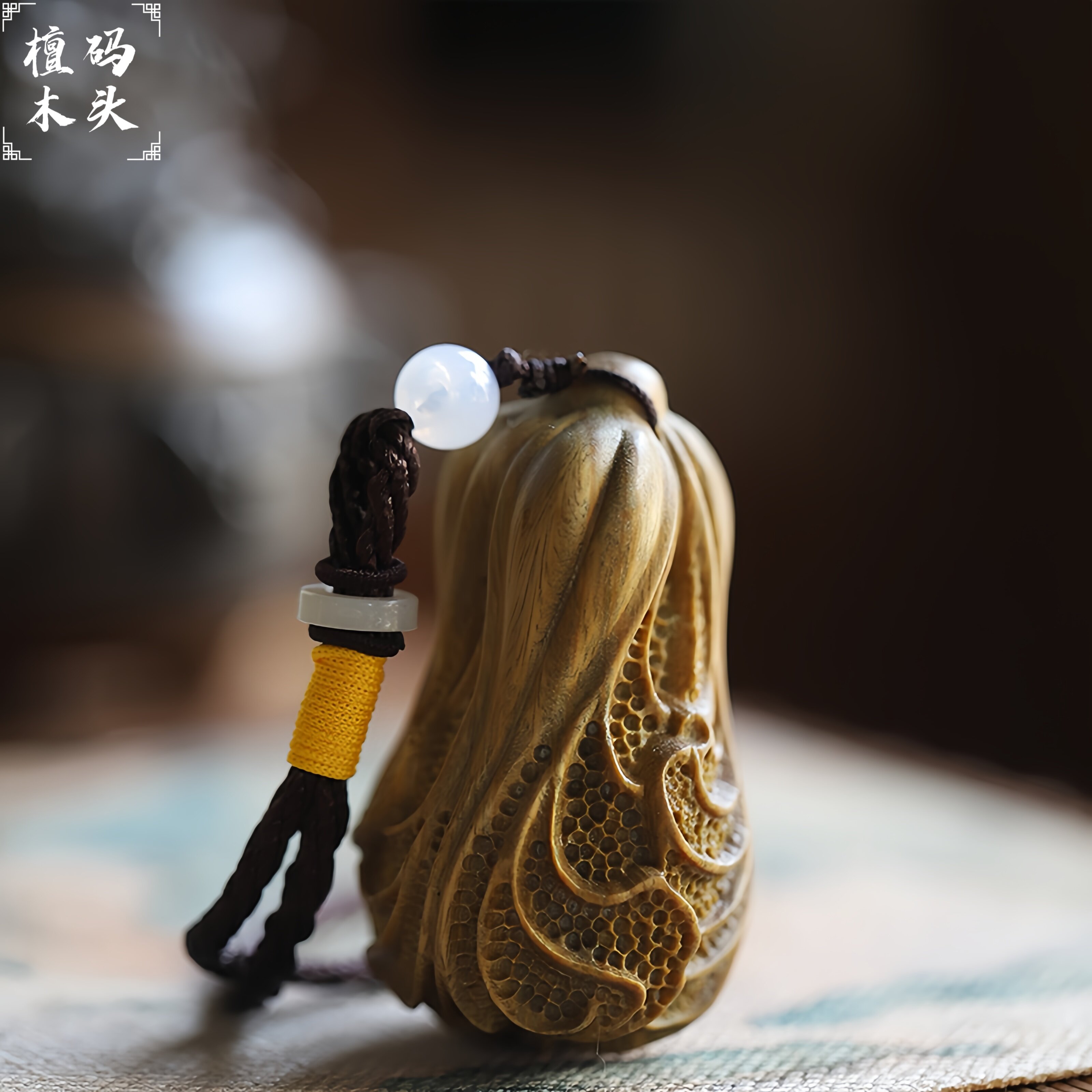 绿檀木雕刻白菜百财吉祥手把件文玩实木质发财招财高端收藏把玩件