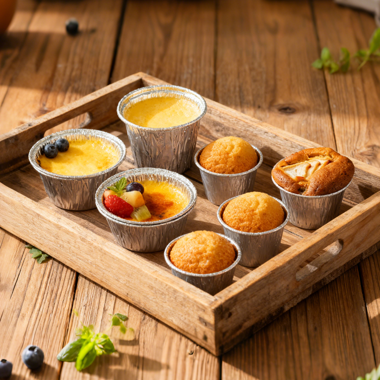 FL日本cotta蛋挞杯一次性锡纸杯布丁杯蒸鸡蛋圆形烧烤碗烘焙家用