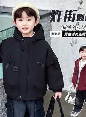 儿童装加绒冲锋衣外套秋冬款