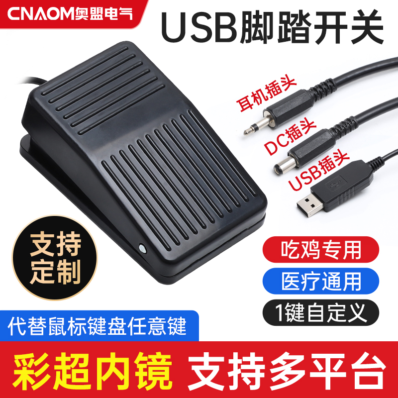 USB脚踏开关TFS-1脚踩式自复位折弯机剪板机冲床控制器带插头220V