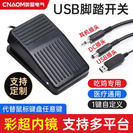 三角洲爆闪USB脚踏开关脚踩式折弯机剪板机冲床控制器带插头220V