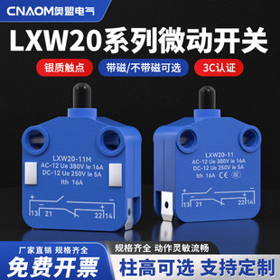 11柜门限位开关11M行程开关CSK按压磁吹推压塞柱型 微动开关LXW20