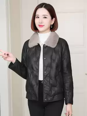 Haining leather leather clothing women winter 2021 new mink collar sheep leather down jacket short small coat thick