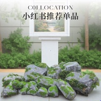 定制仿真高密度泡沫石頭假山造景攝影塑雕舞臺演出道具青苔石頭塊