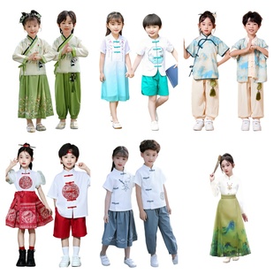 出租六一儿童演出服幼儿园中国风朗诵汉服小学生合唱服舞台表演服