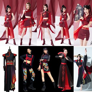 出租中国风爵士舞女团表演出服古典打歌服年会街舞汉服国潮服