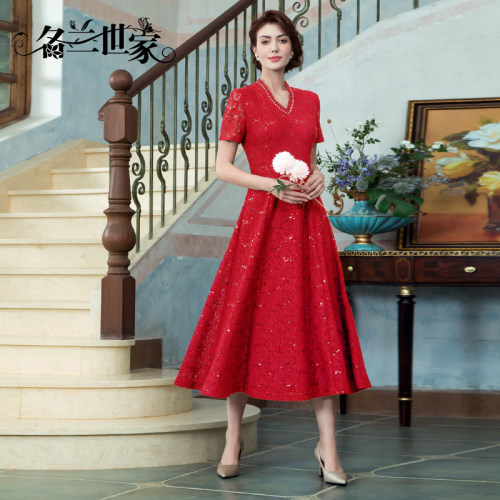 名兰世家妈妈婚礼连衣裙礼服高贵