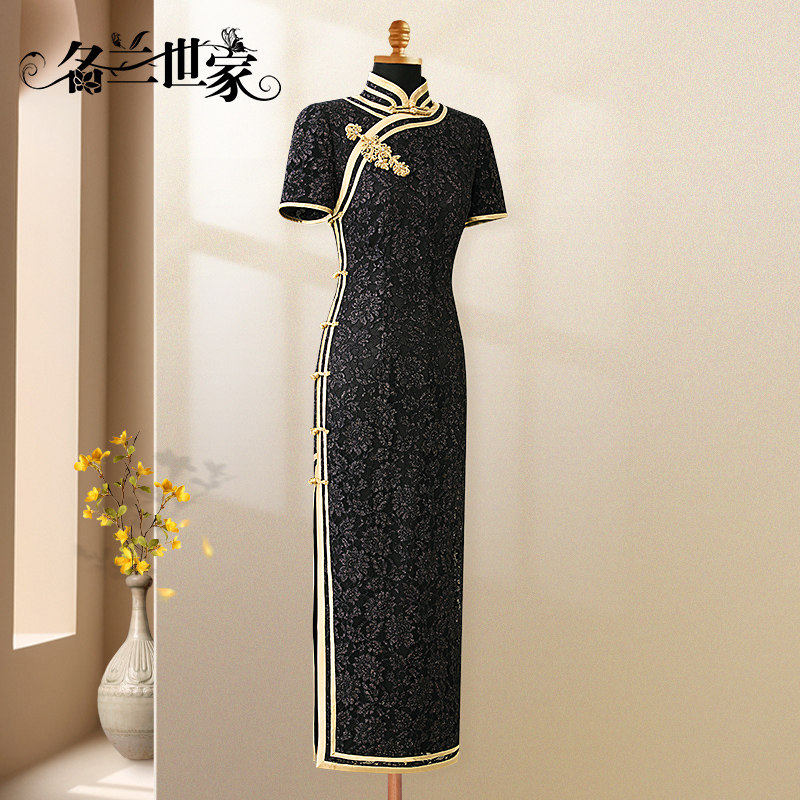 名兰世家新中式旗袍中国风复古改良版妈妈宴会礼服高端连衣裙原创,女装/女士精品,旗袍,淘宝优惠券,粉丝福利购,淘宝优惠卷