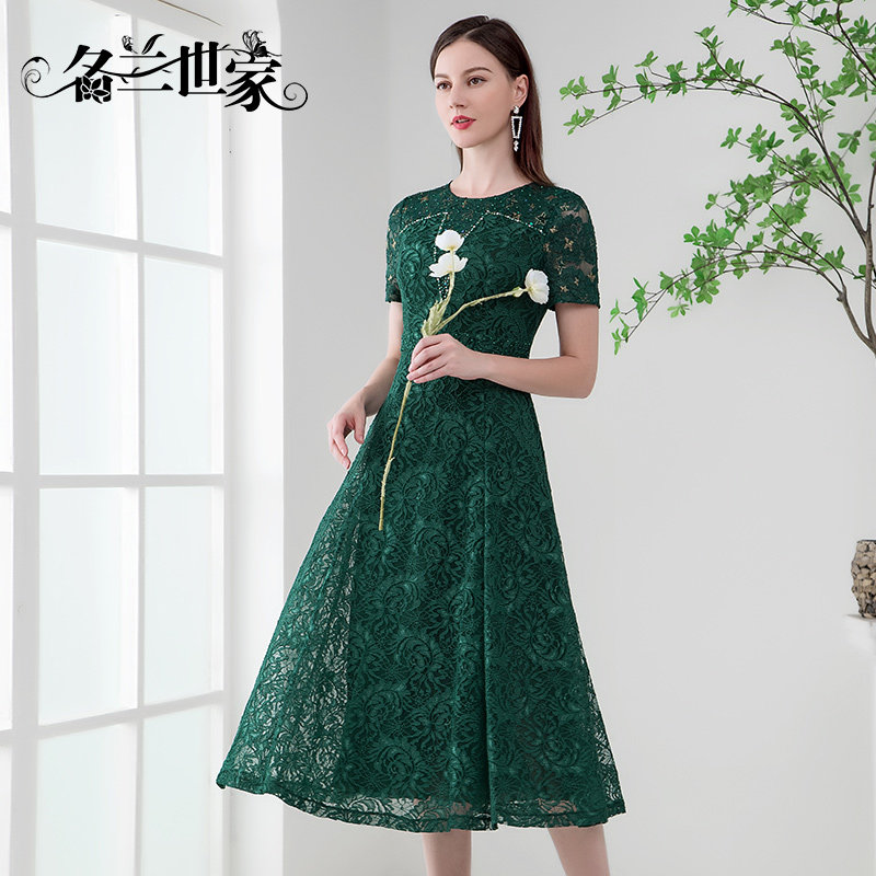 名兰世家蕾丝连衣裙婚宴妈妈礼服图片