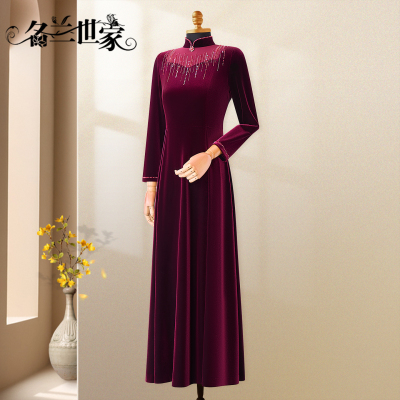 喜妈妈高端婚宴礼服轻奢连衣裙