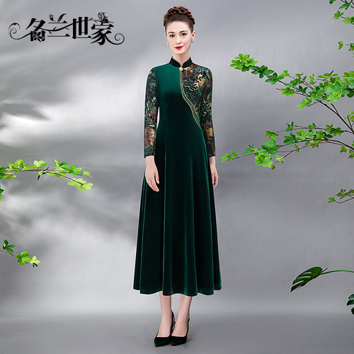 妈妈宴会礼服连衣裙名兰世家原创