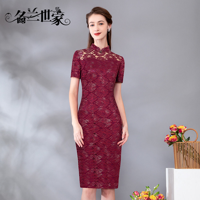 名兰世家婚宴妈妈旗袍礼服高贵图片