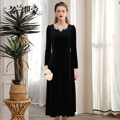 名兰世家黑色高端气质宴会礼服