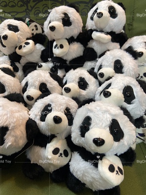 萌萌哒熊猫毛绒公仔挂件/10cm小可爱钥匙扣包邮花花萌兰