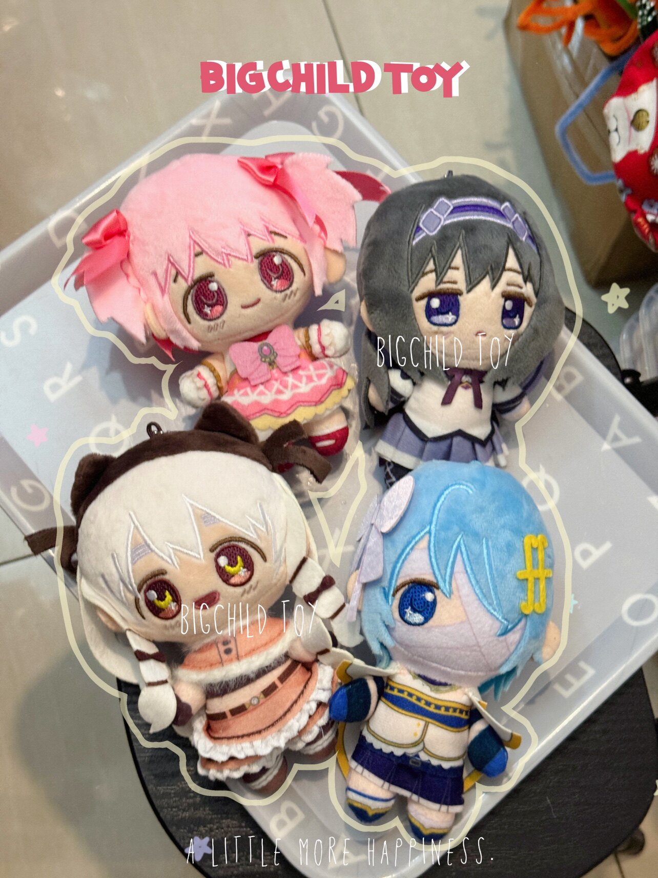日单魔法少女小圆毛绒玩偶公仔挂件4个一套15cm外单鹿目圆晓美焰