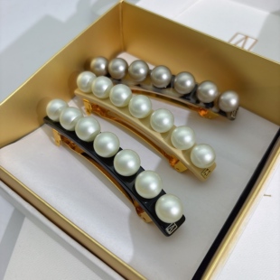 边夹 发夹女侧边一字夹高级感轻奢珍珠简约精致刘海后脑勺发饰新款