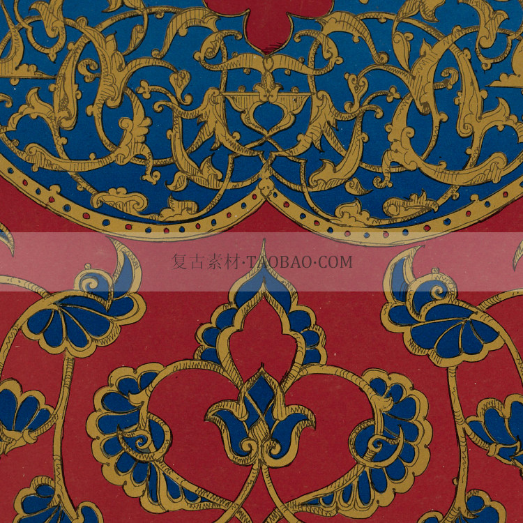 传统波斯风格艺术装饰纹样花纹背景高清图片临摹参考手账复古素材