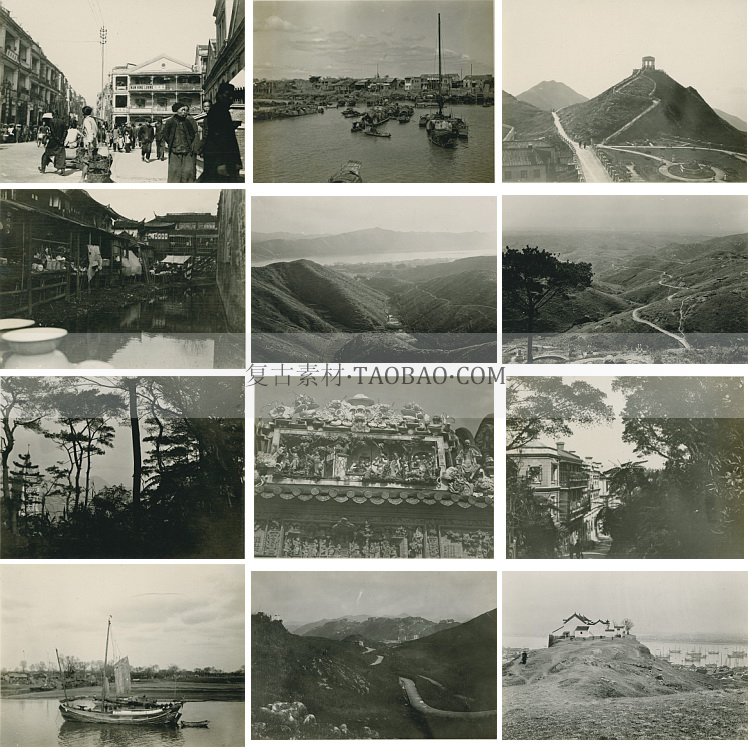 1909年日本中国香港广州四川上海等风景历史人文老照片明信片素材