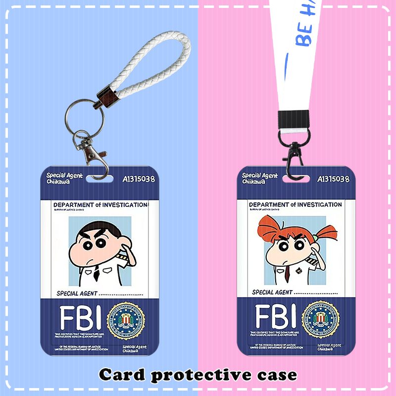 FBI蜡笔小新可爱学生滑盖卡套