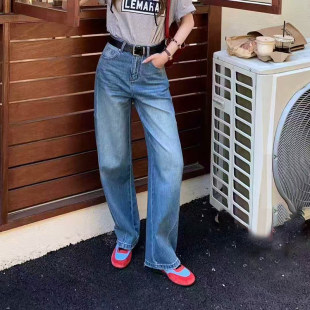 女垂感显瘦锥形香蕉裤 韩尚裤 阔腿牛仔裤 宽松弯刀窄版 业2026春新款