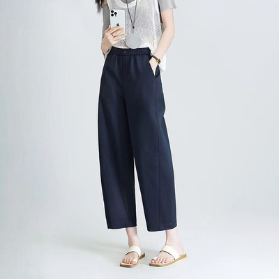 【5090】玉家 氢气吧！宽松气球裤女休闲裤小个子九分萝卜哈伦裤