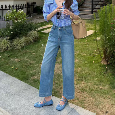 巨好看的窄版直筒裤！九分牛仔裤女夏季薄款2026新款高腰法棍裤