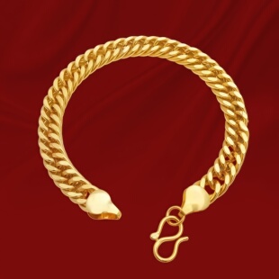 马鞭金色手链男女情侣款坦克马鞭链网红首饰老板链手链送老公礼物