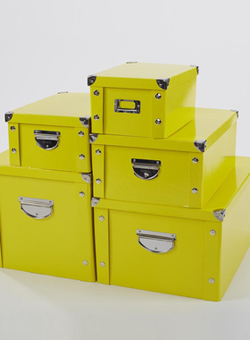 黄色纸质衣物内衣整理箱储物箱宿舍盒抽屉收纳箱式收纳收纳家用箱