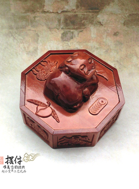 雷击枣木印章暗八仙福禄寿法印