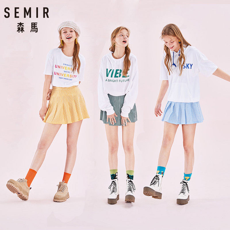 Semir skirt summer new pattern lattice Short skirt Pleated skirt student Paige Show thin skirt ins Trendin the Women's clothing/Boutique , Skirts  category - from Buy2taobao.com to provide professional Taobao agent buy service