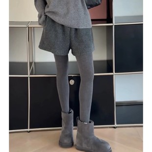 冬季 女2025新款 舒适松紧腰纽扣羊毛短裤 秒发诗歌兰8652优雅法式