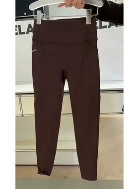 秒发诗歌兰16580运动时尚简约腹字母口袋薄绒瑜伽裤女2026早春新