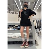 百搭印花字母中长款 短袖 上衣女26夏季 秒发诗歌兰58343时尚 新女装