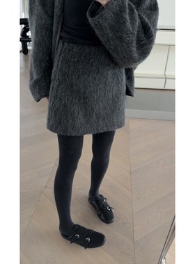 25052棉羊毛半裙 诗歌兰女装2026早春款气质白色高腰包臀裙半身裙