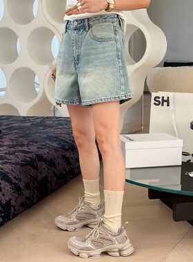 秒发新款诗歌兰12263牛仔短裤A字休闲裤百搭时髦2026春季女裤爆品