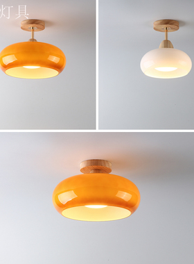 走廊过道灯吸顶灯简约现代灯具中古奶油衣帽间入户玄关阳台卧室灯