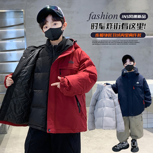 童装男童冬装棉衣外套2025新款儿童羽绒内胆三合一冲锋衣羽绒服潮