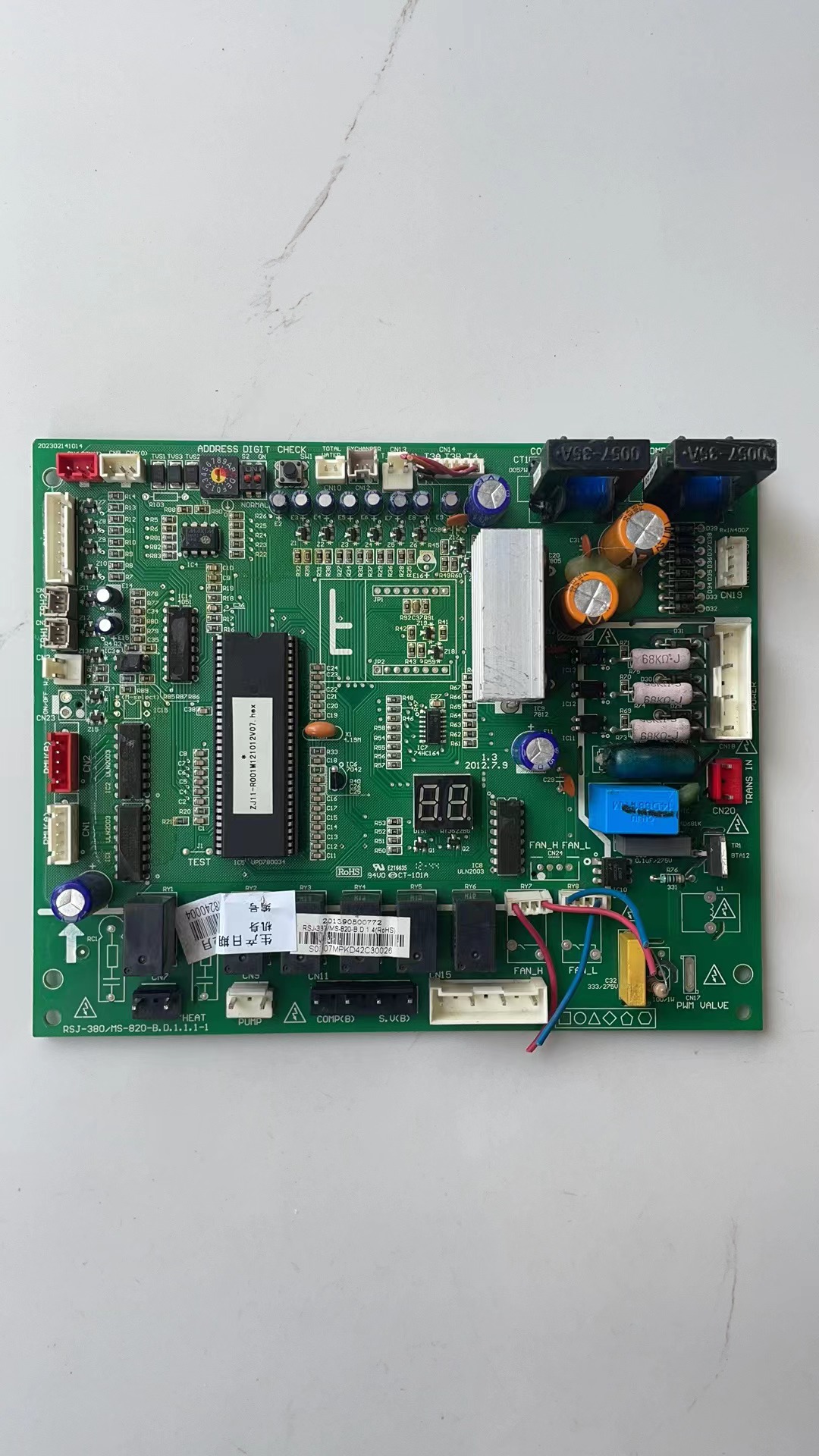 适用美的空气能主板RSJ-380/MS-820-B.D.1.1.1-1 S-820.D控制板