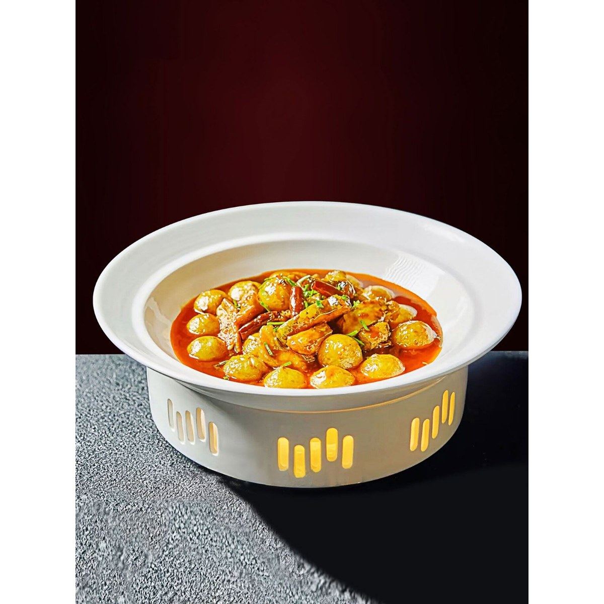 农家乐创意蜡烛加热餐具中厨陶瓷热菜会所明炉酒店用品汤盘特色盘,餐饮具,酒店餐具,淘宝优惠券,粉丝福利购,淘宝优惠卷