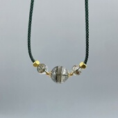 特价 天然绿幽灵项链女款 手工编绳转运珠吊坠锁骨链挂绳男饰品礼物