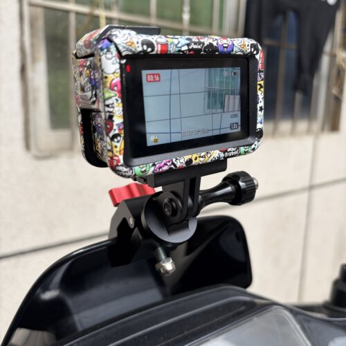 摩托车挡风玻璃风挡手机金属支架GoPro大疆Action5pro360相机配件