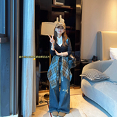 裤 小小家 显高瘦直筒阔腿长款 时髦牛仔裤 子屁帘可拆卸 小个子小码