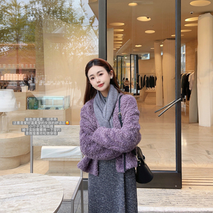 长袖 皮毛一体毛绒宽松外套25冬新款 气质上衣150 小个子小码 小小家