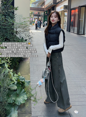 小小家 小个子小码直筒阔腿工装裤25新款长款休闲裤150xs时髦裤子