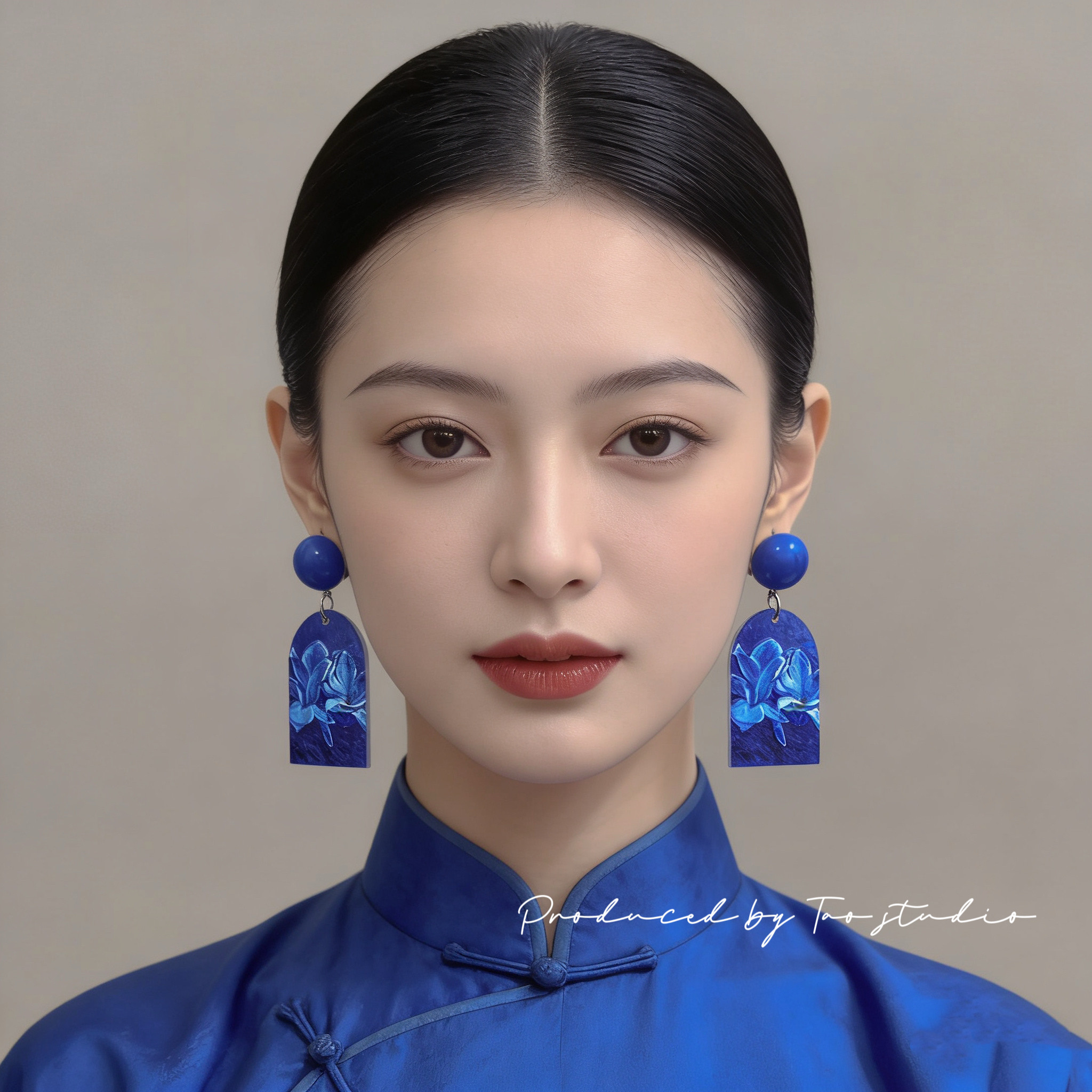 中国风复古小众设计感蓝色耳坠耳钉新娘耳环女新中式旗袍耳饰高级